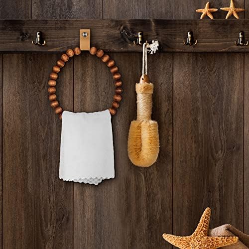 Vesici BohoFarmhouse Towel Rack Set - Rustic Bohemian Bathroom Kitchen Decor