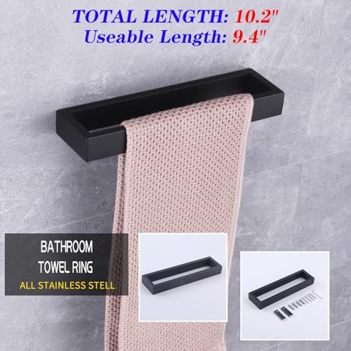 GERZWY Modern Black Wall-Mounted Towel Holder