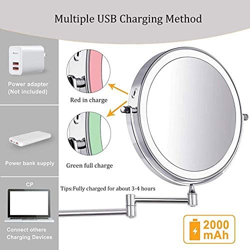 Inbeeka 8 Touchscreen LED Wall-Mounted Makeup Mirror