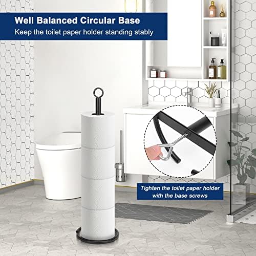 Sturdy Rust-Proof Toilet Paper Holder for 4 Rolls Matte Black