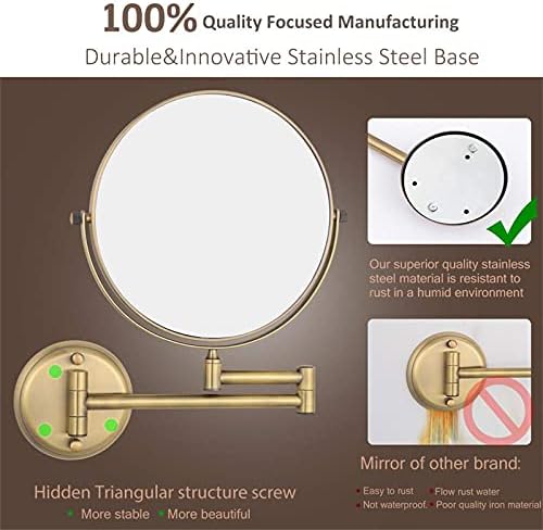 NOVOCE 8-inch Double Sided Shaving Mirror 3X Magnification Wall-Mounted