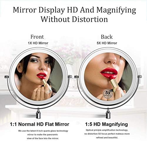Inbeeka 8 Touchscreen LED Wall-Mounted Makeup Mirror