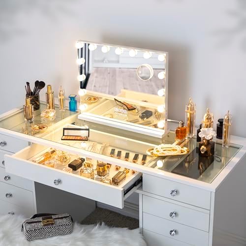 Fenchelin Vanity Mirror with Lights and Bluetooth Speaker