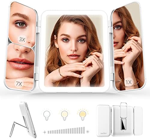 Sejoy Portable Makeup Vanity Mirror 1x-7x Magnification 64 LED