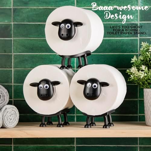 Funny Black Sheep Toilet Roll Holder Set of 3