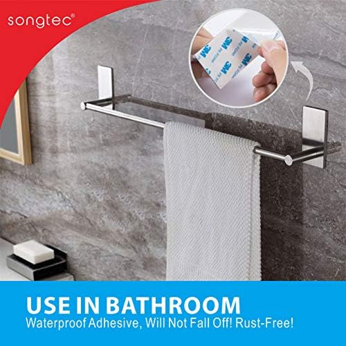 Strong Attach Without Drill Adhesive Bath Towel Bar