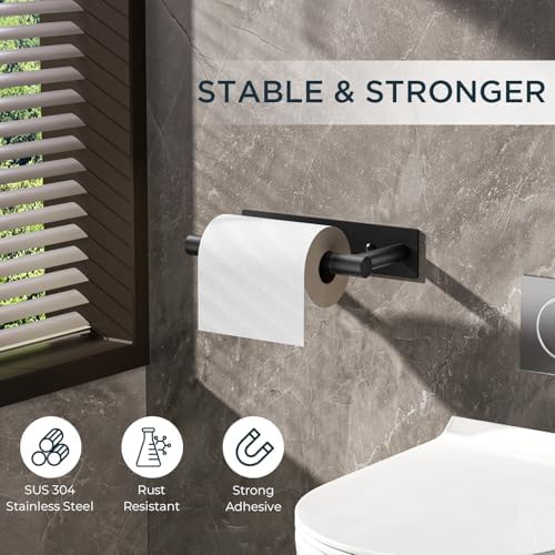 FORIOUS Black Stainless Steel Toilet Holder