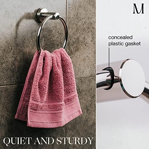 Marmolux Chrome Towel Ring - Hand Towel Holder for Bathroom Wall