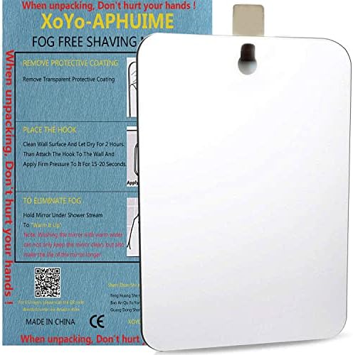 Fogless shower mirror frameless compact design