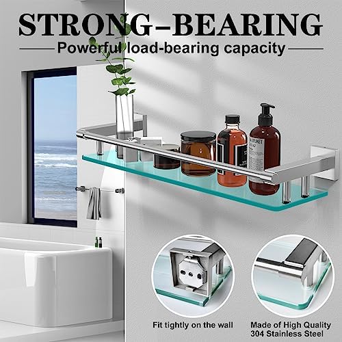 Stainless Steel Glass Wall-Mounted Bathroom Organizer