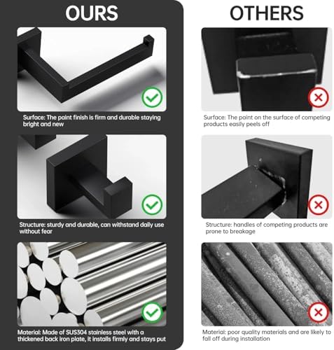 Perfect 5-Piece Bathroom Accessory Set With Matte Black Hawksown
