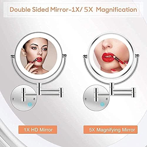 8 Wall Mounted Makeup Mirror - Double Sided Shaver Safety Mirror