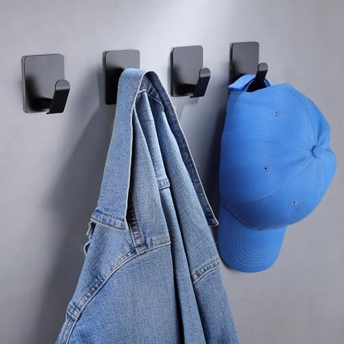 Sturdy Black Towel Robe Hooks Set