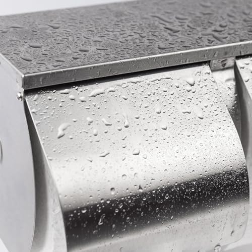 Efficient Durable Double Roll Toilet Paper Holder with Shelf Storage