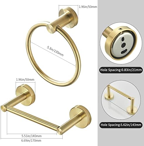 WEIKO Gold Toilet Paper Holder Towel Ring 2pc