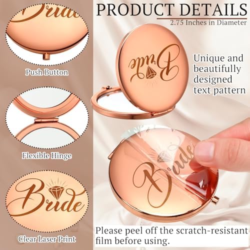 Belle Bridesmaid Set - Rose Gold Compact Mirrors for Weddings