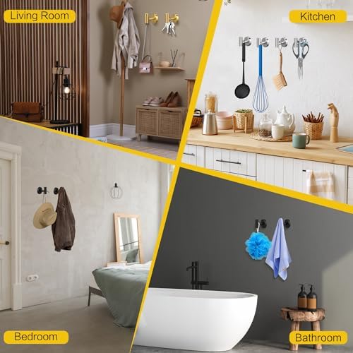 Durable Space-Saving Towel Hook Set Matte Black More