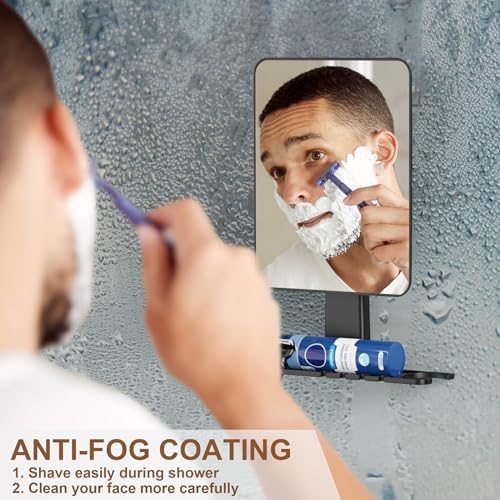 Fogless Shower Mirror w Razor Holder