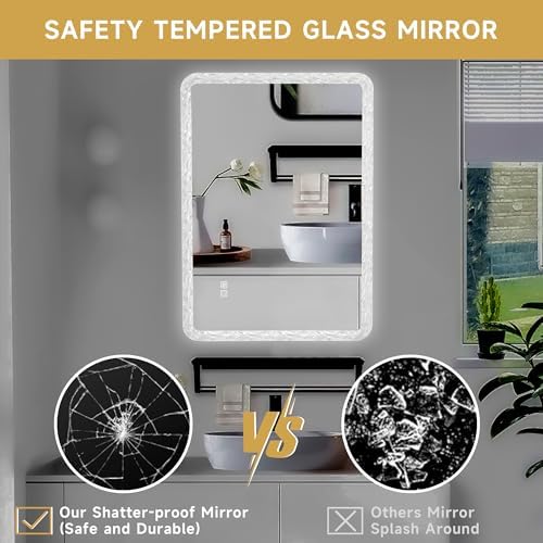 GOTOME Crystal Acrylic Vanity Mirror with LED Brightness