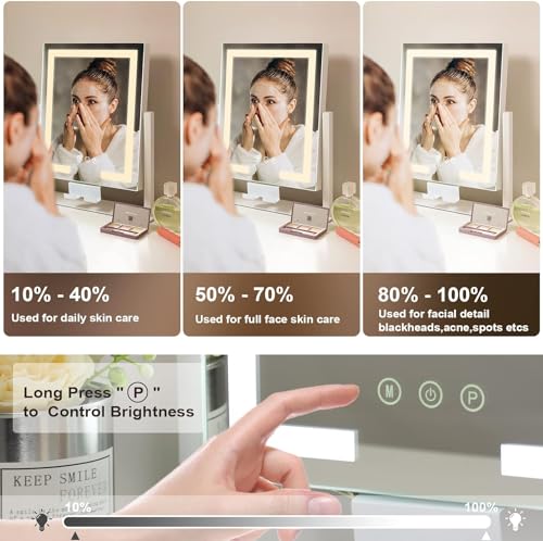 Kottova Hollywood Vanity Mirror with 360 Rotation and 10X Magnification