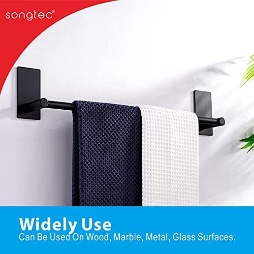 Adhesive 24-inch Bath Towel Bar Easy Install Premium Steel No Drill Needed