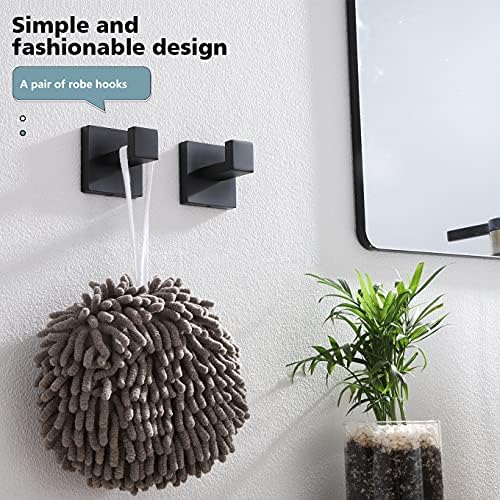 Sturdy Matte Black Robe Hook for Bathroom More