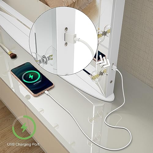 WONSTART Lighted Vanity Mirror with 11 Replaceable Bulbs and 10X Magnifier