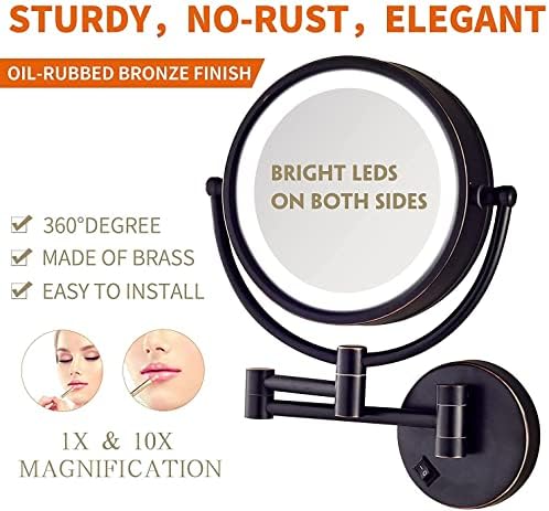 Gecious Double-Sided Makeup Mirror with LED Light