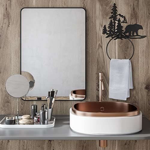 Funrous Bear Towel Ring - Matte Black Bathroom Hardware