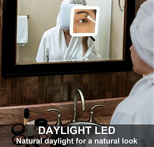 Fancii 10X Magnifying LED Makeup Mirror - Daylight Natural Light - Compact Portable