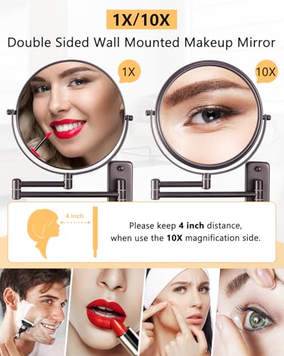 Declare 9-Inch Magnifying Mirror Wall-mounted