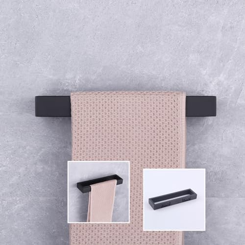 GERZWY Modern Black Wall-Mounted Towel Holder