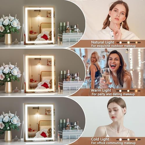 Vanity Mirror with Smart Lighting Rotation For Perfect Touch