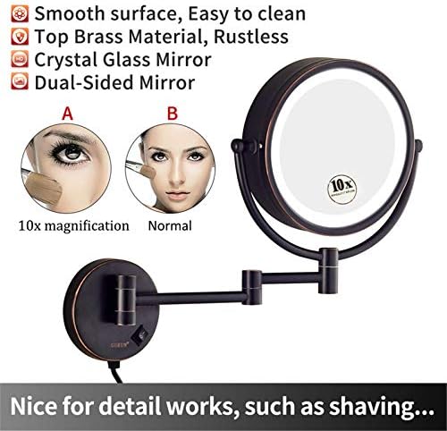 Double-Sided LED Makeup Mirror with 360 Swivel - Extendable