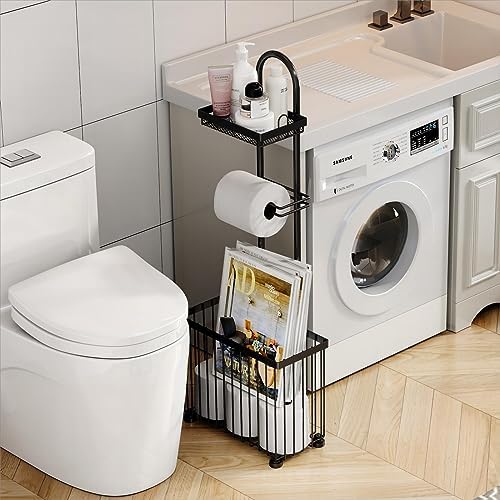 X-cosrack Freestanding Toilet Paper Holder Portable Bathroom Organizer Easy to Install