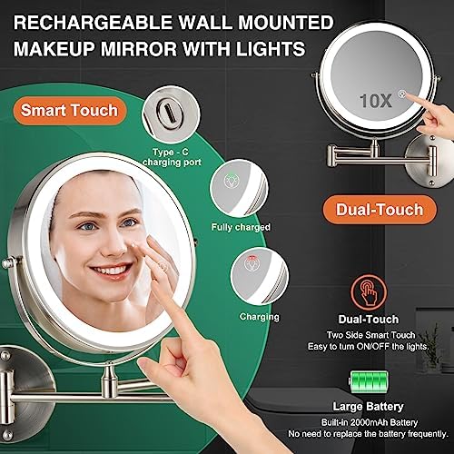 GreFrom Rechargeable Wall-Mounted Makeup Mirror