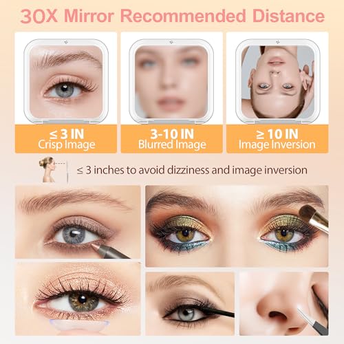 Compact Mirror 30X Magnifier for Travel