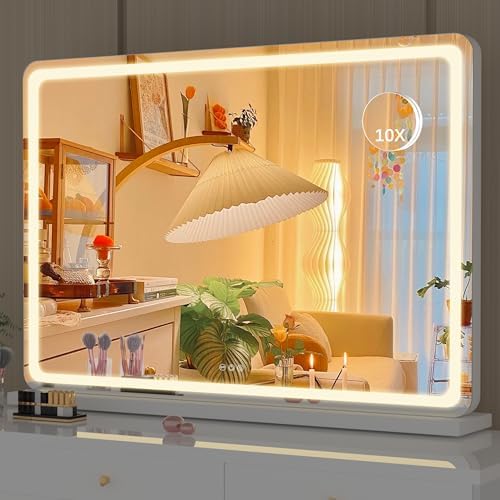 Hasipu 32 x 22 Round LED Makeup Mirror with Touch Light Control