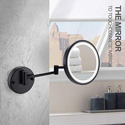 8-Inch Wall-Mounted Makeup Mirror with LED Lights and 360 Swivel