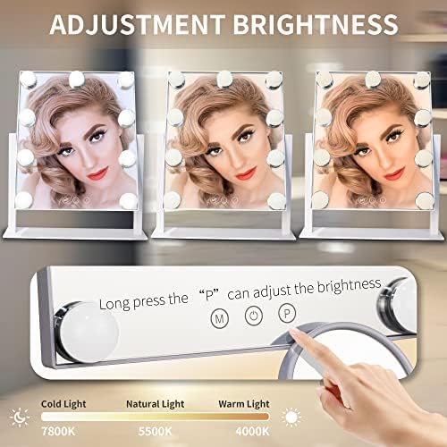 SLIMOON 10X Magnifying Vanity Mirror with Lights