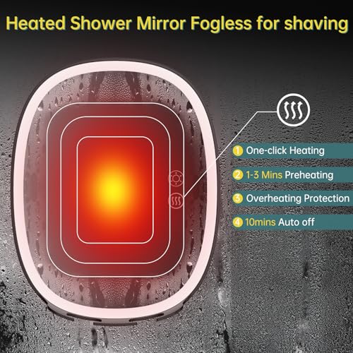 Fogless Showers Fog Free Shaving Mirror 360 Rotating Rechargeable