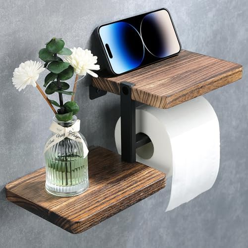 AIDILI Wall-Mounted Wood Toilet Paper Holder