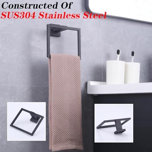 GERZWY Modern Stainless Steel Towel Holder Wall-Mounted bathroom towel Holder