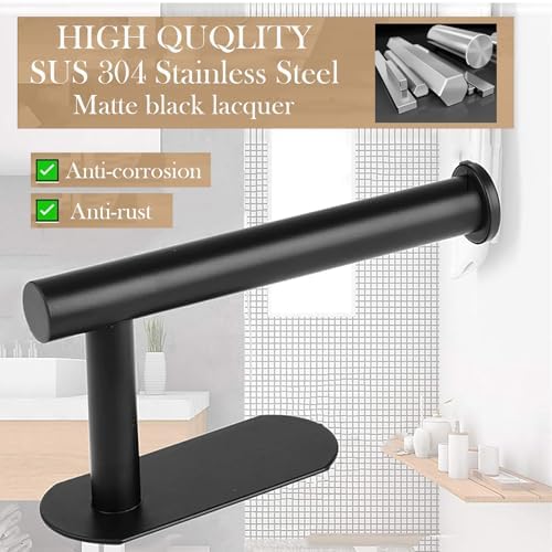 Rust-Resistant Matte Black Toilet Paper Holder