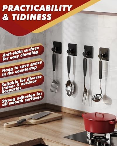 Heavy Duty Stainless Steel Adhesive Hooks 5 Pack