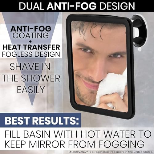MirrorVana Dual Anti-Fog Shower Mirror