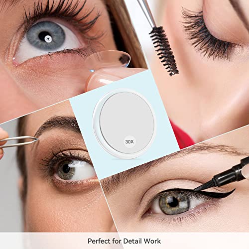 MIYADIVA 30X Magnifying Mirror with Suction Cups for Makeup and Travel