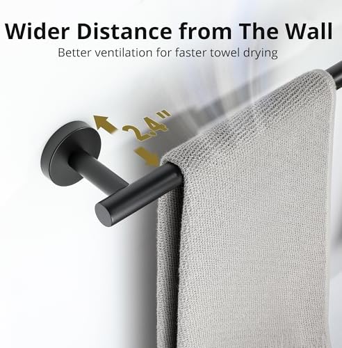 SAYAYO Black 24-Inch Towel Bar