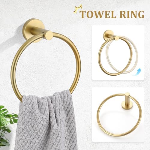TURS Brushed Gold 5-Piece Bathroom Hardware Set
