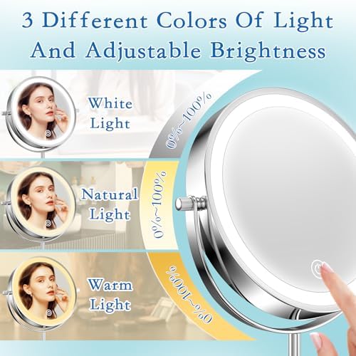 Niuphia 10X 7 Vanity Mirror with 360 Lights